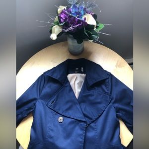 Blue Women’s Trench Coat, Barely Worn, Size 8